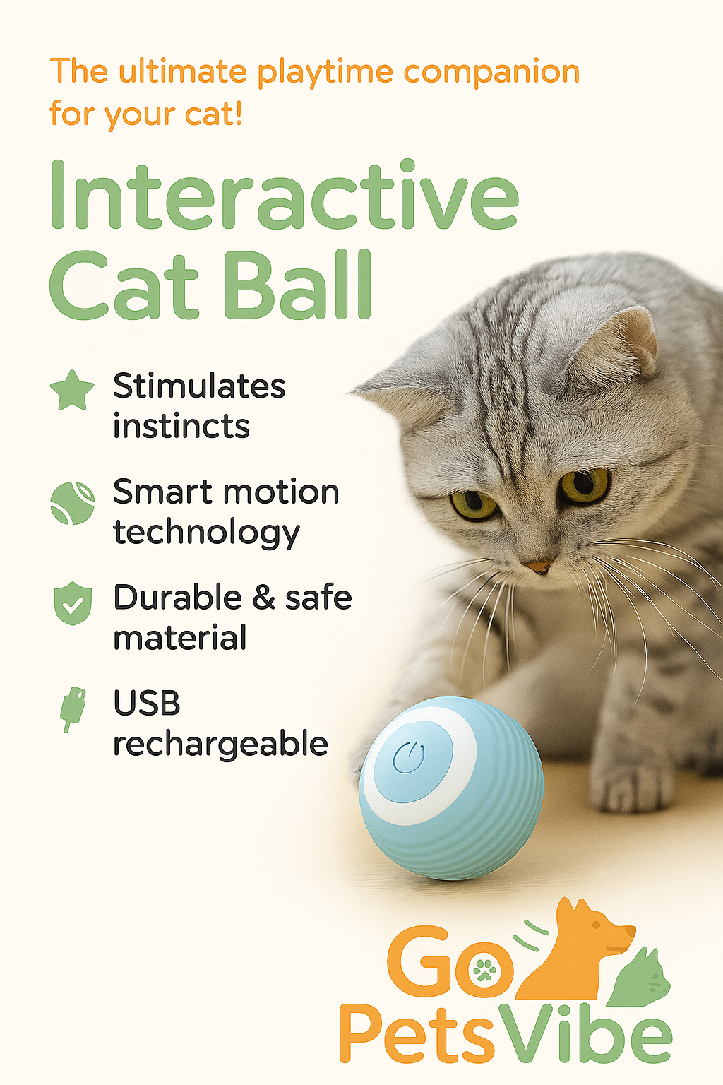 Balle interactive pour chat